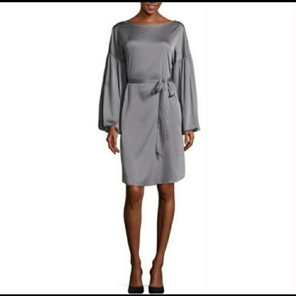 NEW Worthington Gray Satin Dress Size M